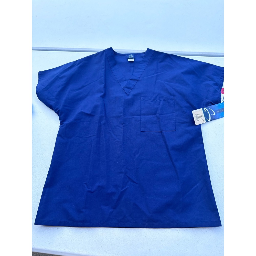 Barco Uniforms Prestige Visa Scrub Top V-Neck Short Sleeve Blue Size Small NWT